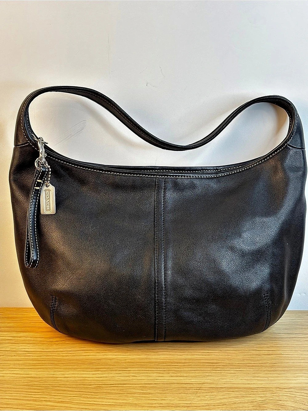 Vintage Coach Black Leather Ergo Hobo Shoulder Bag